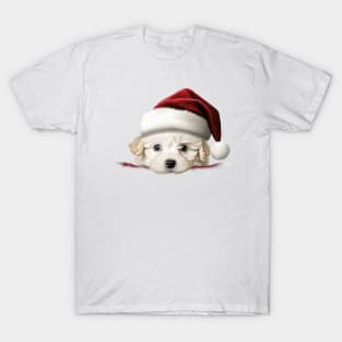 Christmas Peeking Puppy T-Shirt